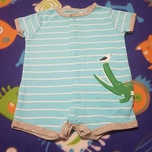 🏖Carter's 3M baby boy romper alligator